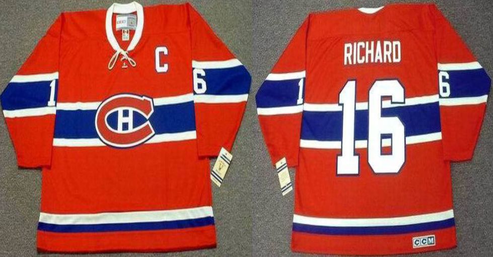 2019 Men Montreal Canadiens #16 Richard Red CCM NHL jerseys